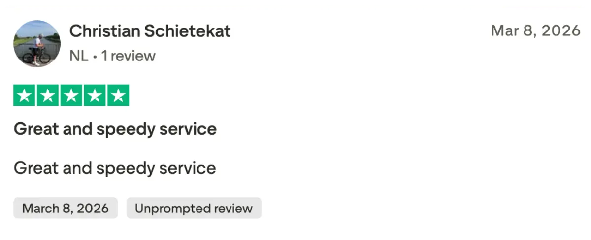 Trustpilot verified customer review for N1 IPTV - Christian Schietekat NL