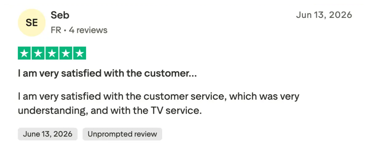 Trustpilot verified review highlighting anti freeze server reliability